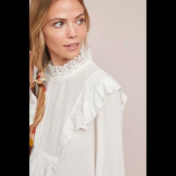 Anthropologie Eri + Ali Harriet Ruffle Blouse - Picture 3 of 9